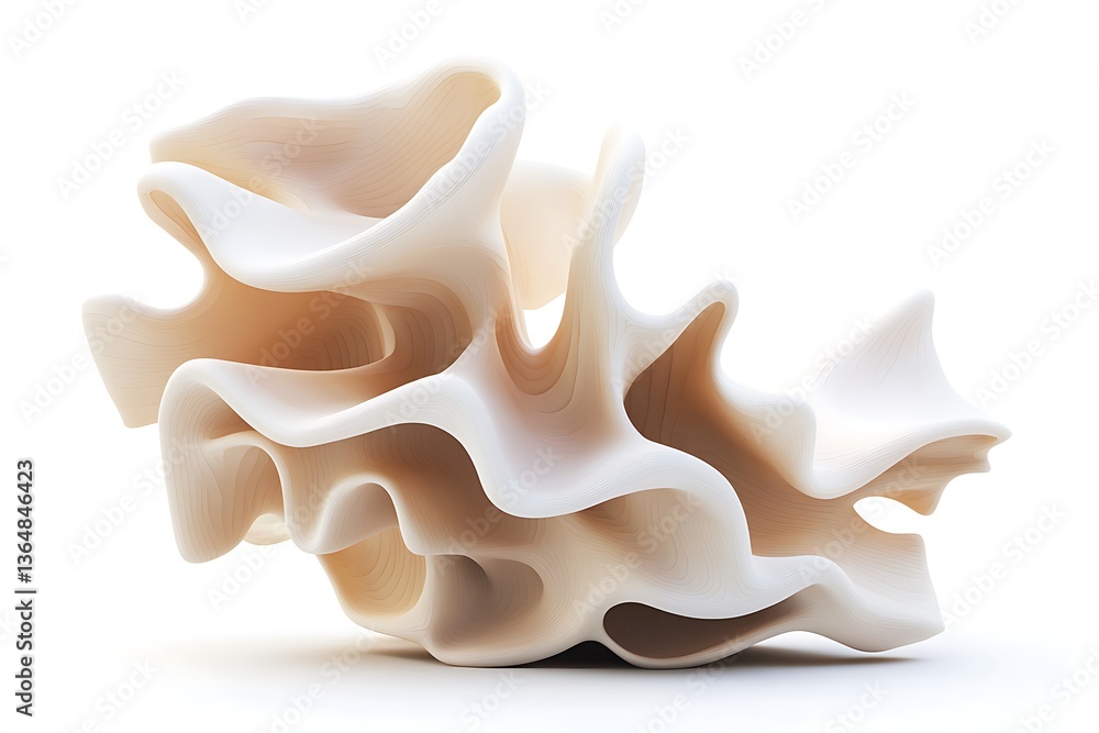 3D Sculptural Centerpiece with Organic Fluid Form. 3D Sculptural Centerpiece with Organic Fluid Form.