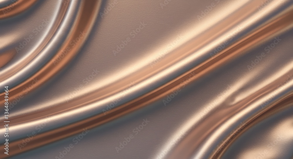 Obraz premium Fluid metallic fabric gracefully draped in soft and beautiful waves