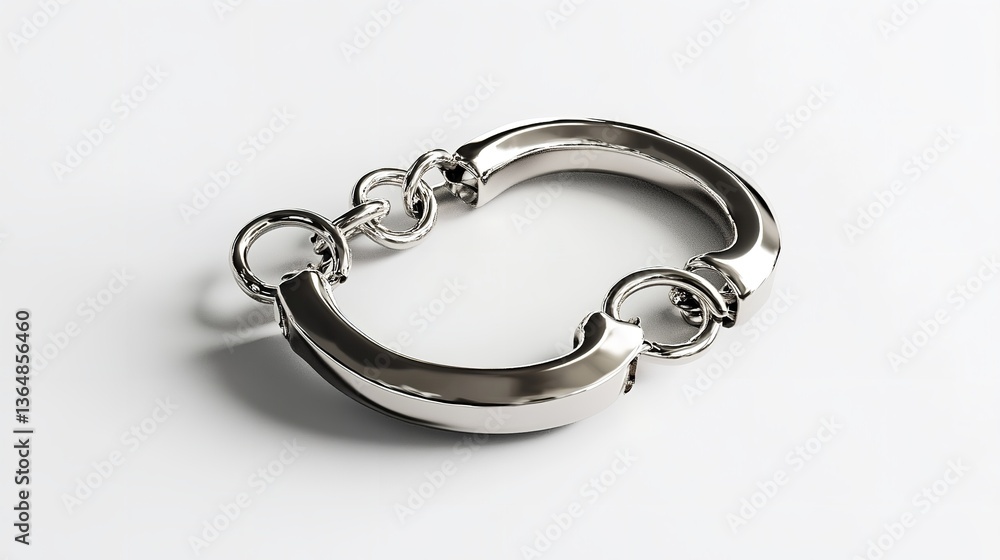 Silver Handcuffs Connected by a Short Chain Isolated Silver Handcuffs Connected by a Short Chain Isolated