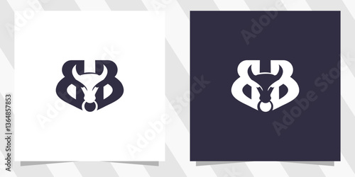 letter bb with bull logo design