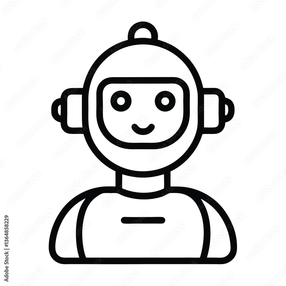 chatbot icon line art on white background chatbot icon line art on white background