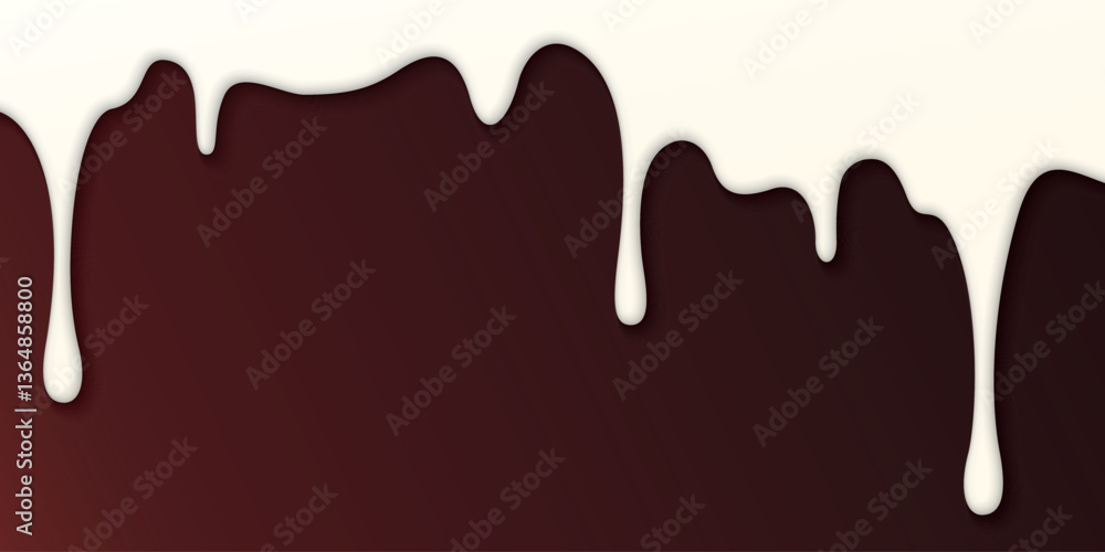 Abstract Red velvet cake background topped with a silky smooth cream cheese glaze graphic illustration have blank space.