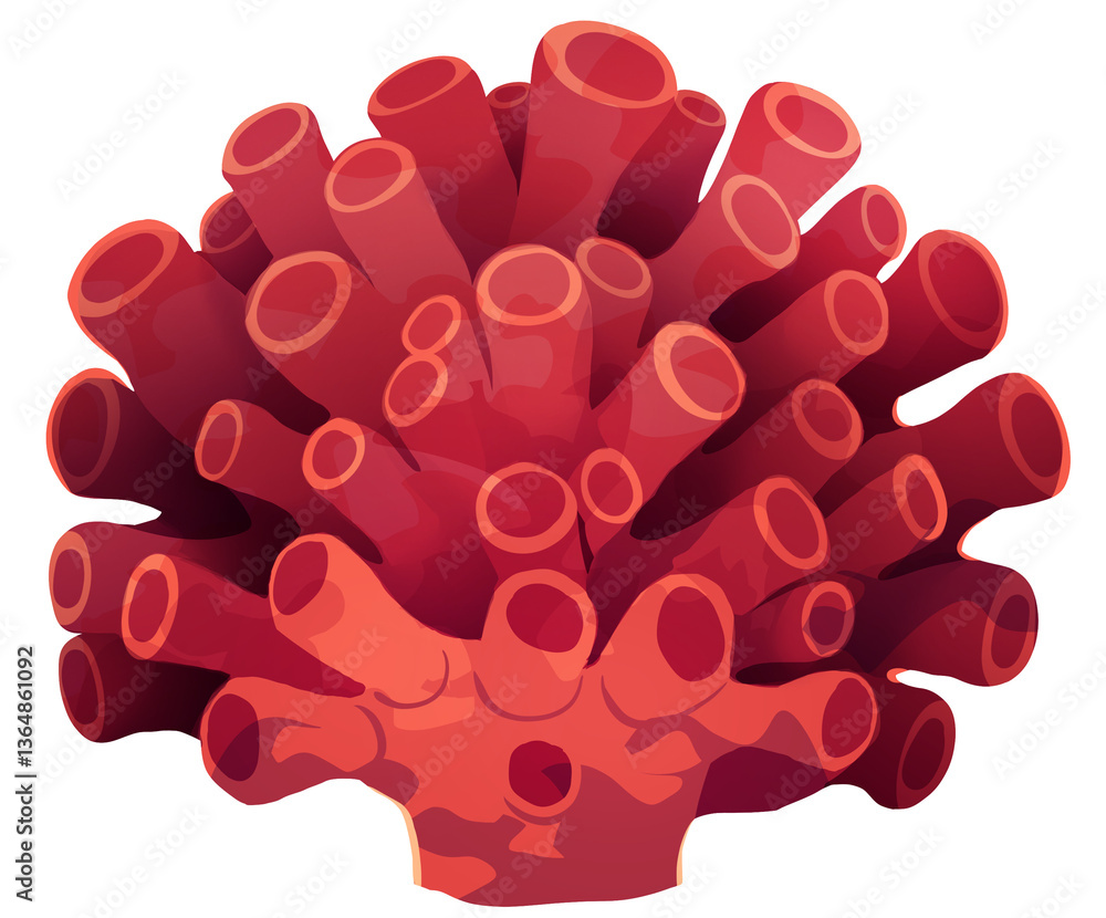 Fototapeta premium Red Coral Illustration