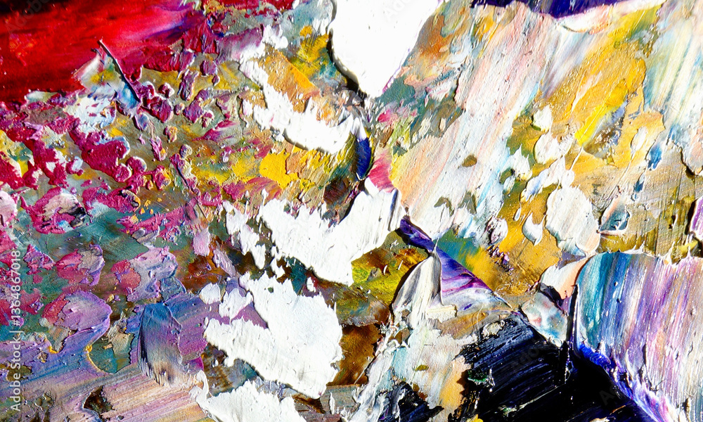 Fototapeta premium Abstract art background . Hand painting artwork on canvas .