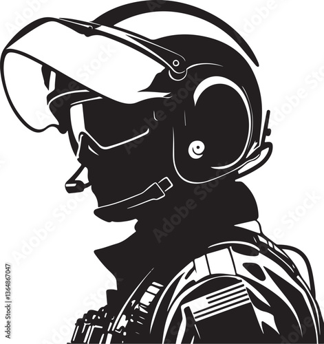 Pilot Cockpit Silhouette Vector Bundle