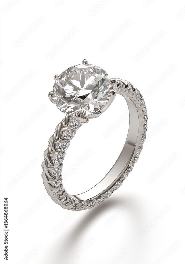 Elegant Diamond Engagement Ring Featuring Intricate Band Design for Special Occasion Elegant Diamond Engagement Ring Featuring Intricate Band Design for Special Occasion