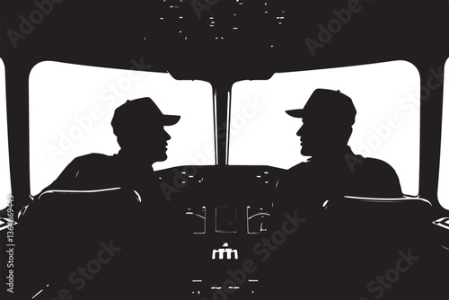 Pilot Cockpit Silhouette Vector Bundle