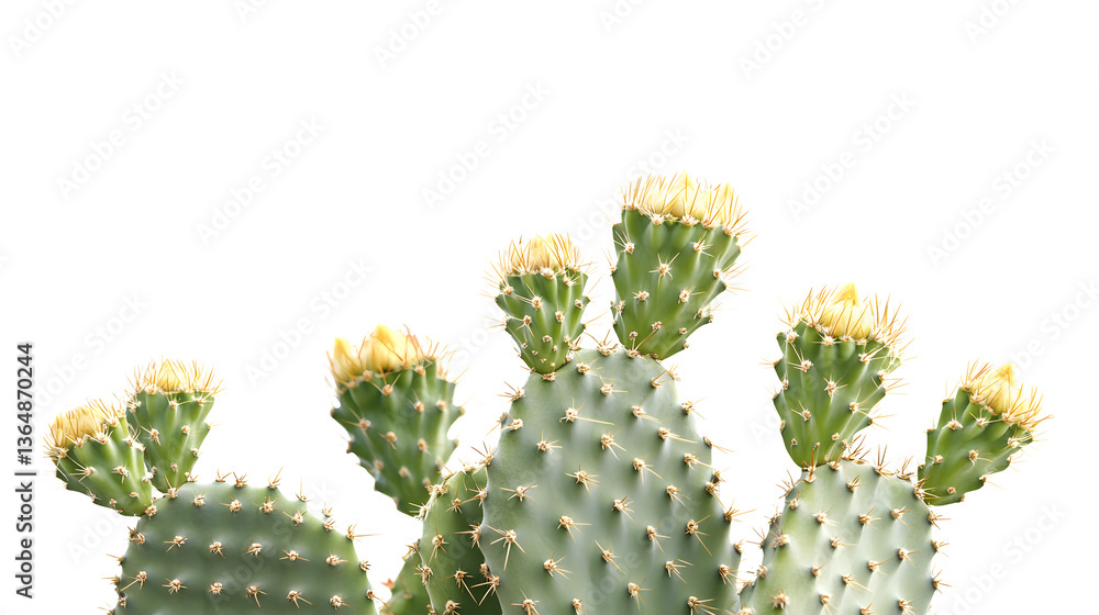 A cactus with yellow flowers A cactus with yellow flowers