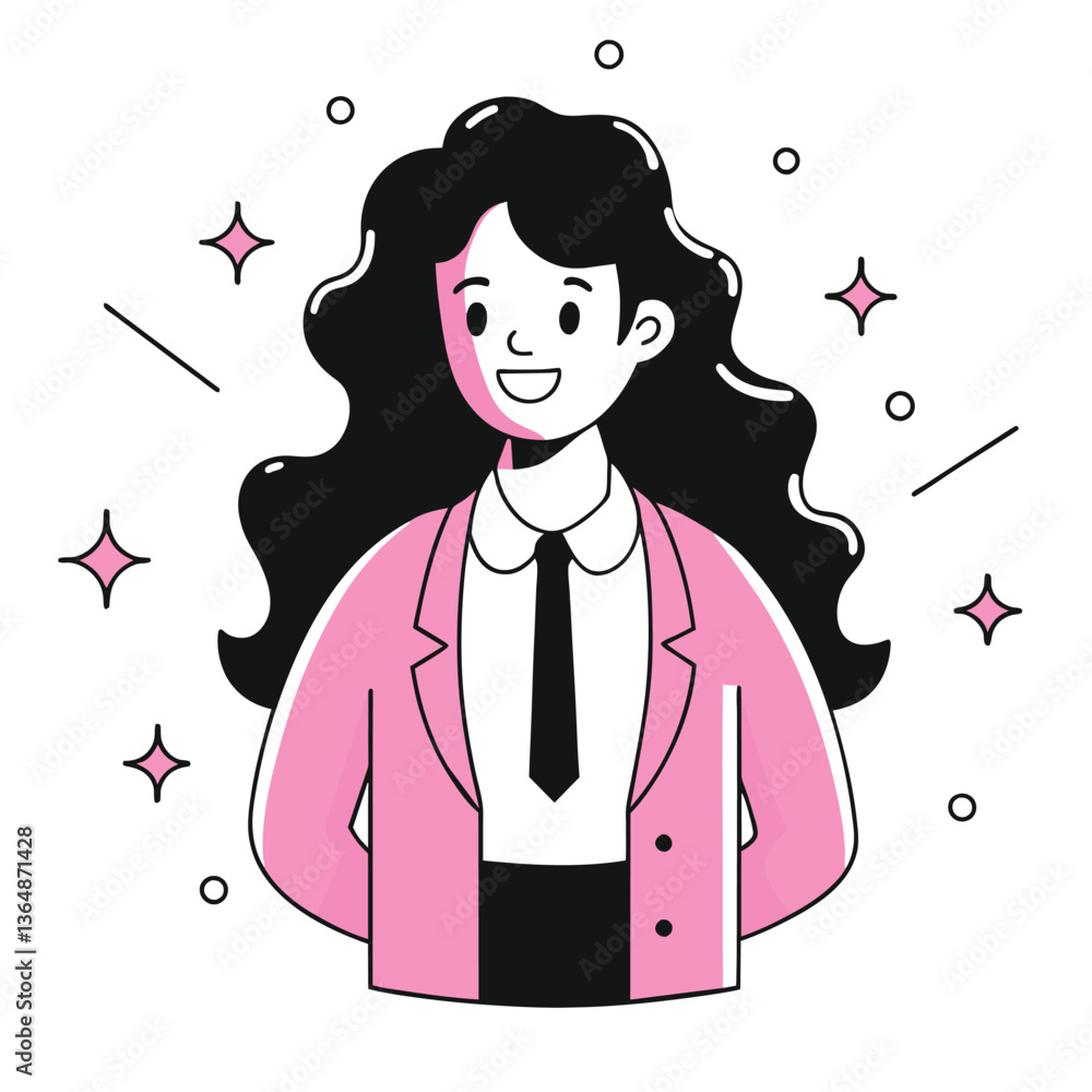 happy vibes business illustration of a woman happy vibes business illustration of a woman