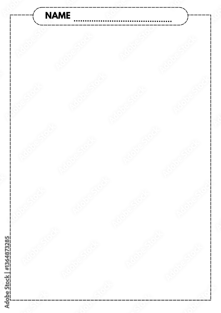Blank worksheet with a name written on top Blank worksheet with a name written on top