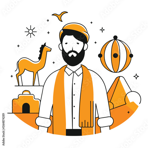  nomad life business illustration of a man 