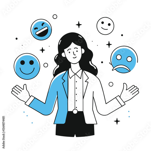  happily disgusted business illustration woman  
