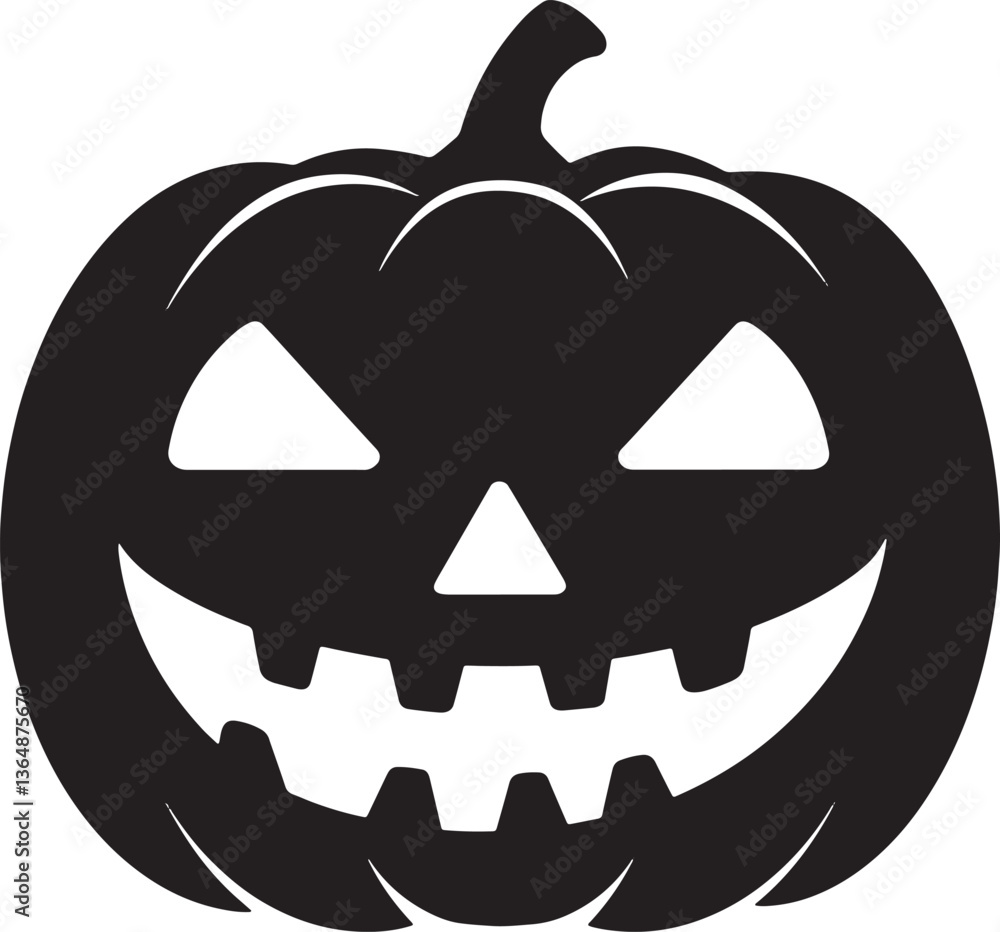 Naklejka premium Halloween pumpkin icon, halloween pumpkin silhouette vector 