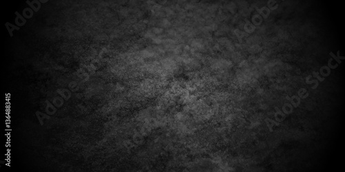 Dark black vein natural cement wall grunge textured concrete background. Panorama dark grey black slate background or texture. Vector black concrete texture. Stone wall background.	
