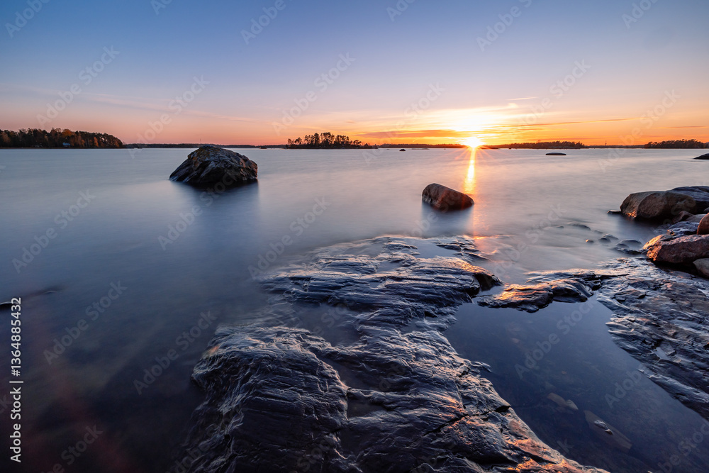 sunset over the sea