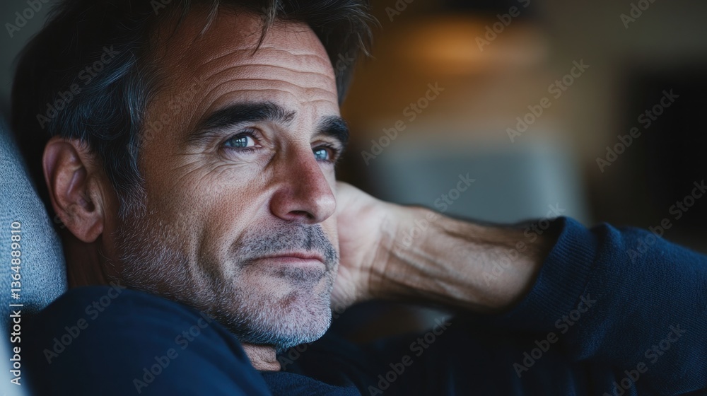 Fototapeta premium Contemplative Gaze: A Portrait of Introspection
