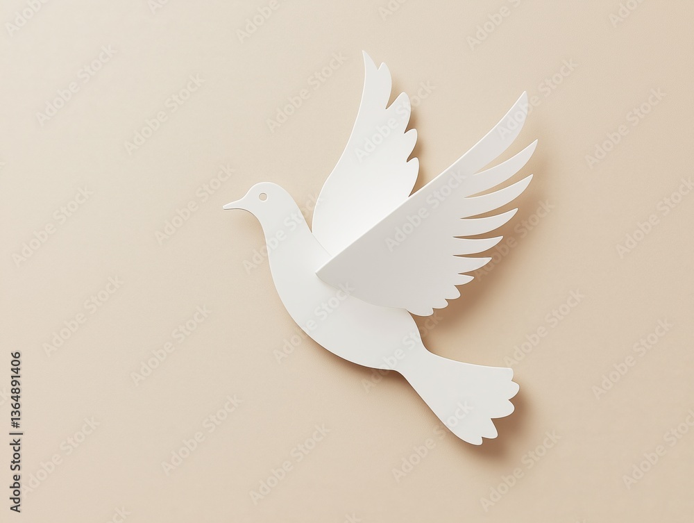 Fototapeta premium Dove Symbol on Paper