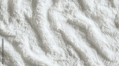 A seamless texture of white woven chenille fabric, featuring a plush and soft appearance with subtle variations in tone.