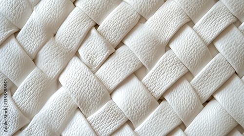 Extreme close-up of a white woven leather texture, interlaced pattern, ultra-detailed and seamless