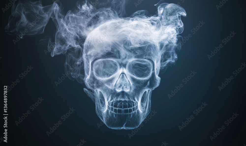 Fototapeta premium A skull is shown made with smoke , world no tobacco day.