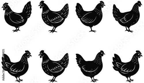 Brooding Hen Vector Shilhouette Bundle Set Collection
