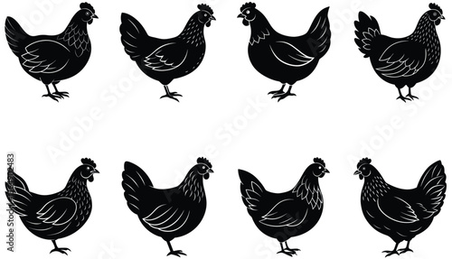 Brooding Hen Vector Shilhouette Bundle Set Collection