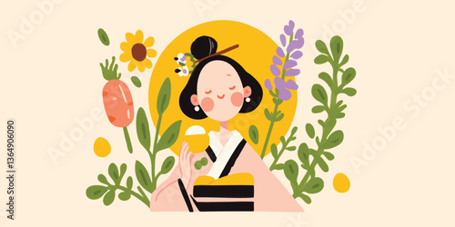 A Japanese woman in a beaut...