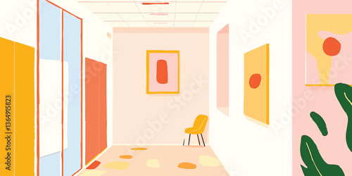An artistic hallway showcas...