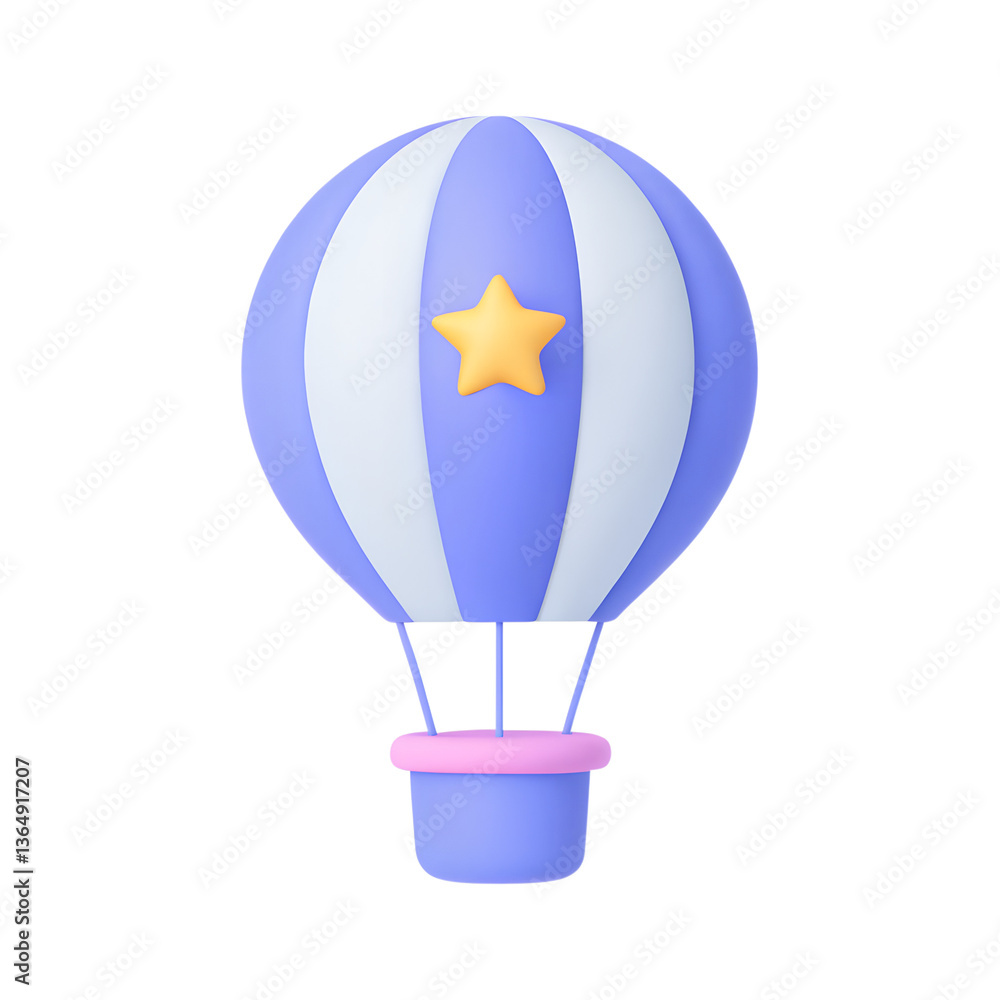 Obraz premium Soaring Dream A whimsical hot air balloon design, with a bright star in the center, ready to lift your spirits and imagination.