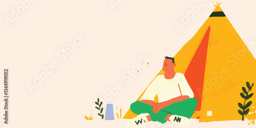 An animated person sits cro...