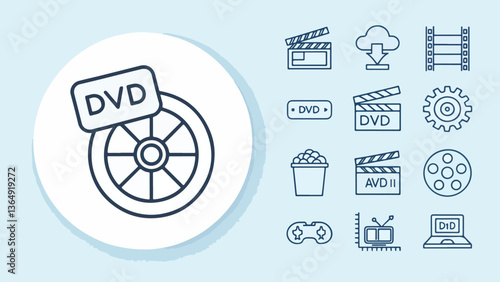 Colorful DVD Illustration vector design, DVD logo design, DVD icon design