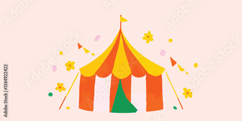 A vibrant circus tent illus...