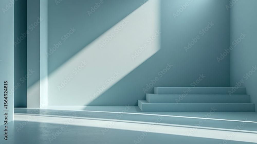 Obraz premium Minimalist room with light and shadow