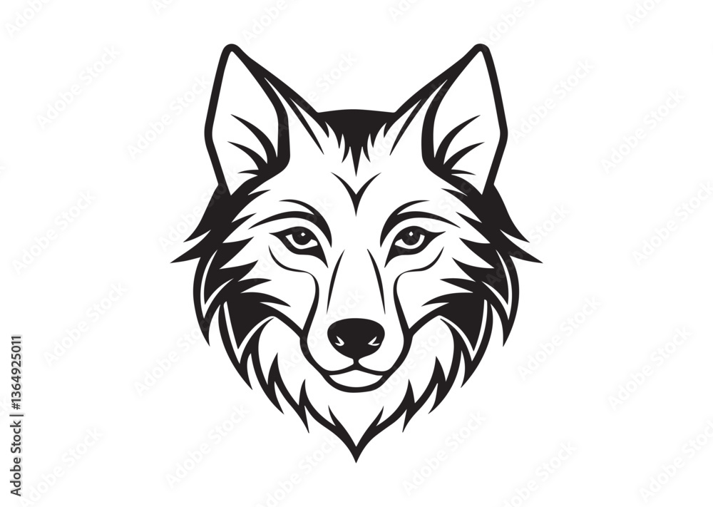 Naklejka premium Wolf head tattoo silhouette vector