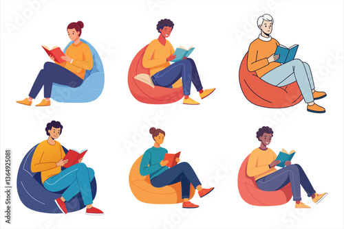 Girl Reading Book In Library Svg Bundle