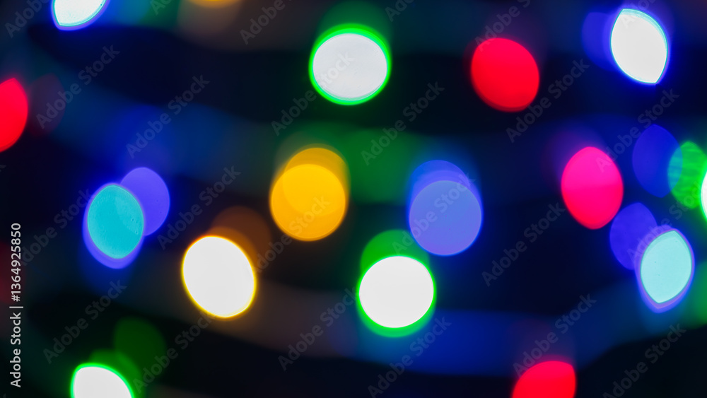 Fototapeta premium Abstract Multi-Colored Lights Blurred Bokeh Background