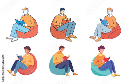 Girl Reading Book In Library Svg Bundle