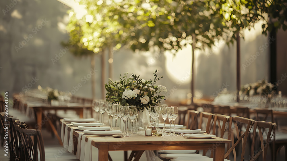 Fototapeta premium wedding, decoration, flower, bouquet, decor, celebration, design, table, chair, interior, room, furniture, dining, chairs, home, restaurant, house, wood, cafe, wooden, living, seat, style, dinner, flo