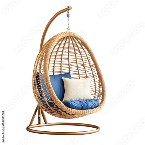 Rattan Egg Chair, Hanging Chair, Outdoor Swing on white background