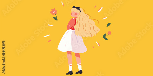 An Illustration of girl sur...