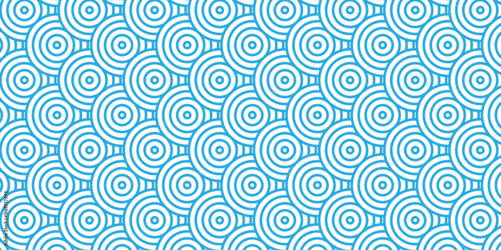 Overlapping Pattern Minimal diamond geometric waves spiral transparent and abstract circle wave line. blue seamless tile stripe geometric create retro square line backdrop pattern background.
