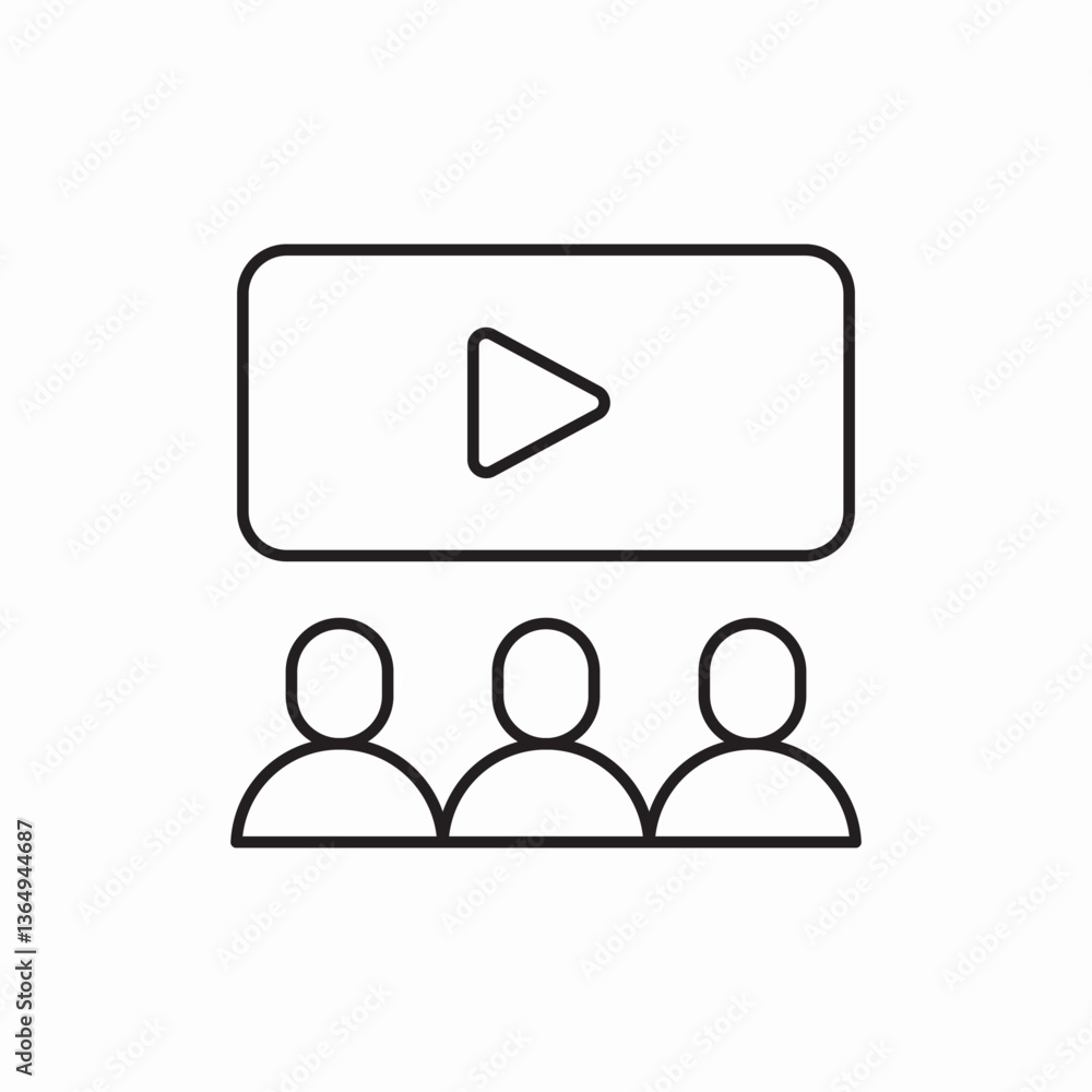 Online video streaming people icon vector sign Online video streaming people icon vector sign