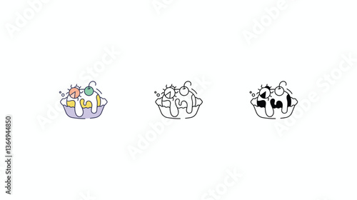 Food Prank icons set Line and Glyph black vector icon stock illustration
