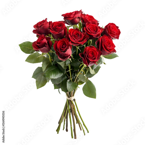 Red Roses Bouquet: Flowers Delivery on white background
