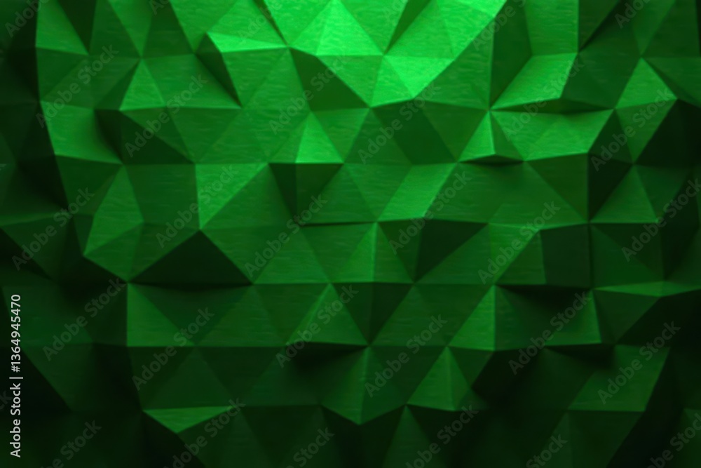 Obraz premium Dark green mosaic, abstract triangular texture, luxury, banner, backdrop