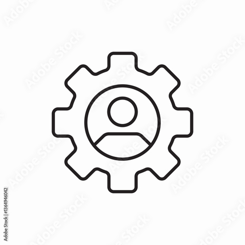 user settings profile gear icon vector sign