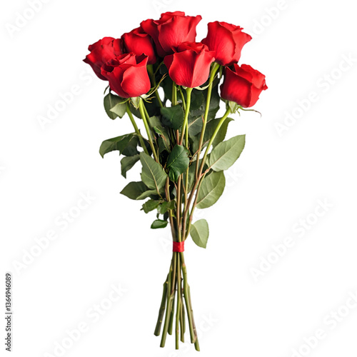 Red Roses Bouquet: Stunning Image on white background