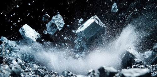 Detailed Perspective of Nickel Ore. Theme: Nickel Ore, Detailed Close-up, Mining Sector, Mineral Extraction