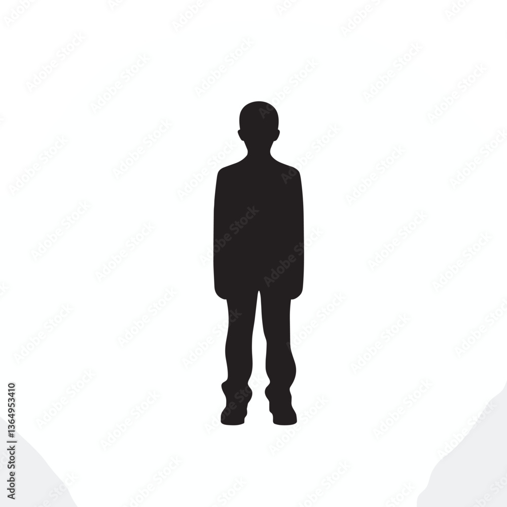 Silhouette of a Standing Person Against Light Background - Minimalist Silhouette Illustration Silhouette of a Standing Person Against Light Background - Minimalist Silhouette Illustration