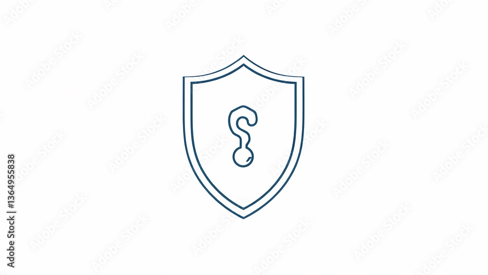 Shield Containing Question Mark Represents Unknown Security Problem or Inquiry Shield Containing Question Mark Represents Unknown Security Problem or Inquiry
